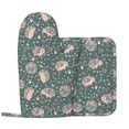 thumbnail image 1 of Disketp Hedgehogs and Flowers Oven Mitts and Potholders BBQ Gloves-Oven Mitts and Pot Holders with Recycled Infill Silicone Non-Slip Cooking Gloves for Cooking Baking Grilling, 1 of 8