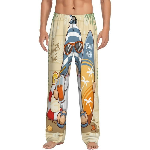 Disketp Hello Summer Cute Gnome Men'S Pajama Pants - Ultra Soft Fleece Sleep And Lounge Pants (Size: S-Xxl)