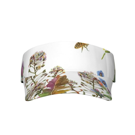 Disketp Herbs And Wildflowers Sun Visors for Women Men Unisex Tennis Golf Visor Hat Adjustable Summer Hats Sport Outdoor Visor Hat UV Protection Cap