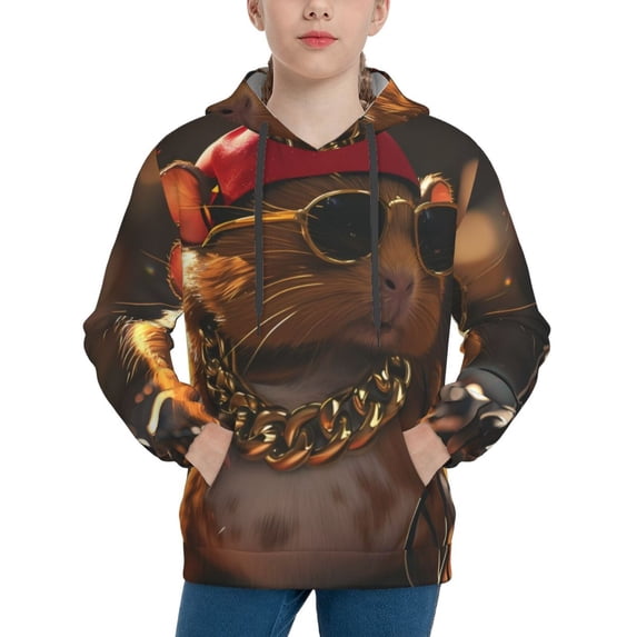 Disketp Hip-Hop Guinea Pig. Youth Hoodie Sweatshirt for Boys Girls Kids Pullover Hooded Classic Casual Essentials Hoodie-Small