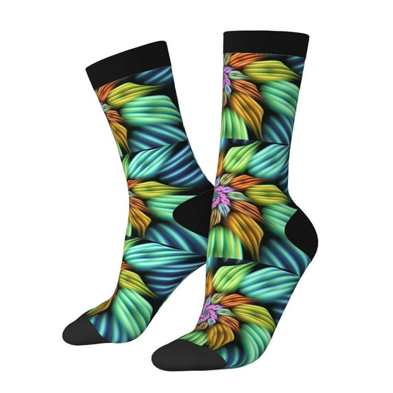 Disketp Hippie Style Unisex Crew Socks Lightweight Breathable Ventilation Ankle Socks, Mid-calf socks for Daily