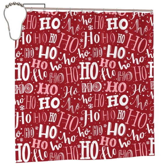 Disketp Ho Funny Christmas Stall Fabric Shower Curtain Liner Waterproof - 72" x 72", Lightweight Stall Size Shower Curtain Machine Washable - 60x72