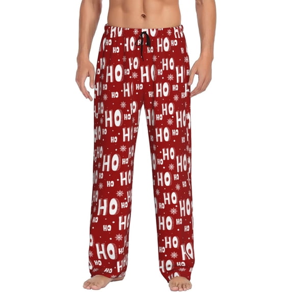 Disketp Ho-Ho-Ho Men's Pajama Pants - Ultra Soft Fleece Sleep and Lounge Pants (Size: S-XXL)-X-Large