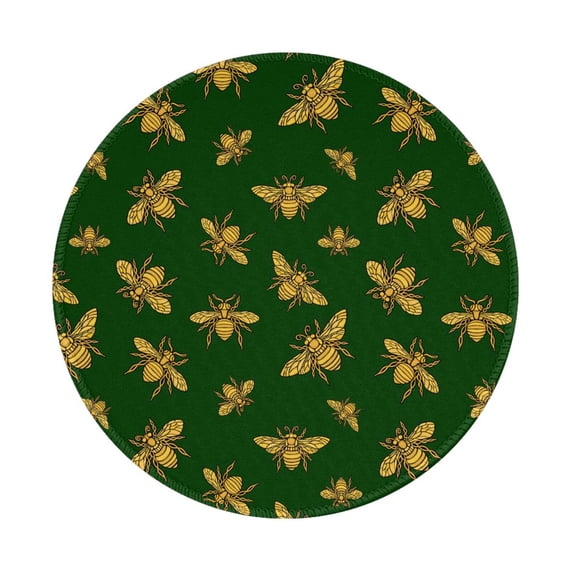 Disketp Hohey Bee Small Mouse Pad 7.9x7.9 Inches,Washable Round Mousepad for Office Laptop Computer,Non-Slip Rubber Base Mouse Pads for Wireless Mouse