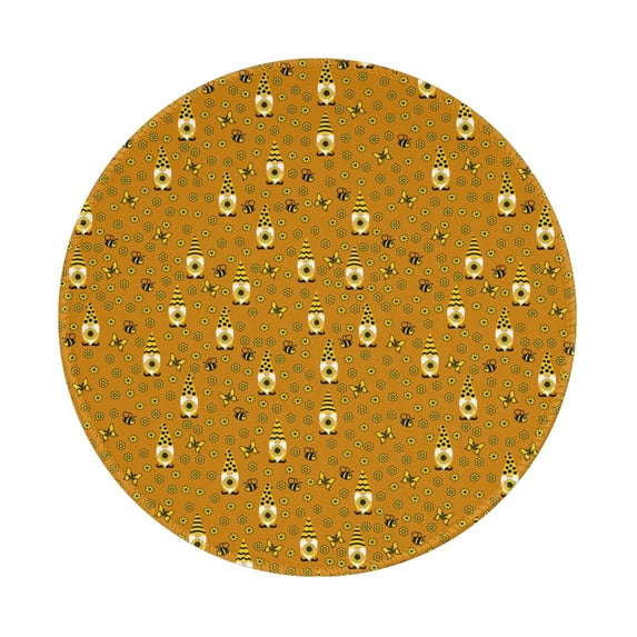 Disketp Honey Bee Gnomes Small Mouse Pad 7.9x7.9 Inches,Washable Round Mousepad for Office Laptop Computer,Non-Slip Rubber Base Mouse Pads for Wireless Mouse