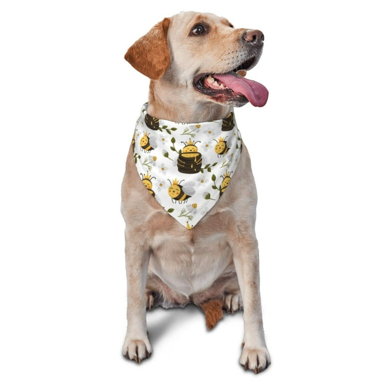 Disketp Honey Bee Insect Dog Bandanas 1PC Triangle Adjustable Puppy Bandana Bib Handkerchief for Large Medium Girl Dogs Pets Gift Walmart