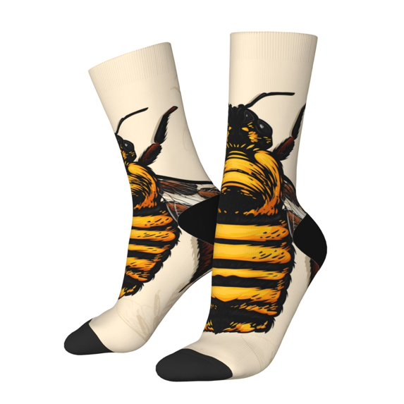Disketp Honey Bee Unisex Crew Socks Lightweight Breathable Ventilation Ankle Socks, Mid-calf socks for Daily