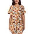 thumbnail image 1 of Disketp Hot Fresh Pizza for 2 Piece Shorts Sleepwear Women's Short-Sleeved Pajama Set Round Neck Pjs-Small, 1 of 6