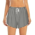 thumbnail image 1 of Disketp Houndstooth Black And White Print Women's Shorts Workout Shorts for Athletic Gym Running Shorts with Phone Pockets Small, 1 of 8