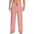 thumbnail image 1 of Disketp Houndstooth With Red And White Men's Pajama Pants - Ultra Soft Fleece Sleep and Lounge Pants (Size: S-XXL)-Medium, 1 of 6