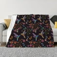 thumbnail image 1 of Disketp Humming Bird And Tropical Flowers Flannel Blankets - Thick and Warm Blanket for Winter, Soft Fuzzy Plush King Blanket for All Seasons40"x30", 1 of 6