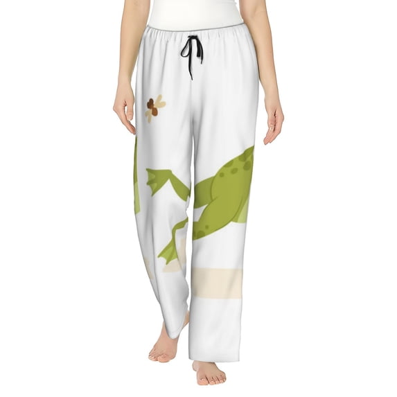 Disketp Hunting Frog for Women's Pajama Pants - Ultra Soft Fleece Sleep and Lounge Pants (Size: S-3XL)-Large