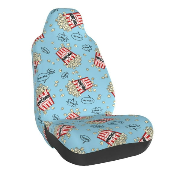 Disketp I Am A Fan Popcorn Car Seat Covers Universal Front Seat Coves for Car Accessories ,Padded Car Covers for Automotive, SUV, Truck, and Van