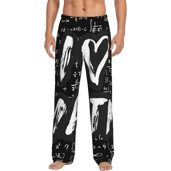 Disketp I Love Math Men'S Pajama Pants - Ultra Soft Fleece Sleep And Lounge Pants (Size: S-Xxl)