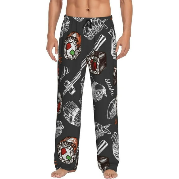 Disketp Japanese Sushi Hashi Men'S Pajama Pants - Ultra Soft Fleece Sleep And Lounge Pants (Size: S-Xxl)