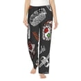 thumbnail image 1 of Disketp Japanese Sushi Hashi Print Women'S Comfy Pajama Pants Casual Drawstring Palazzo Lounge Wide Leg Pants, 1 of 1