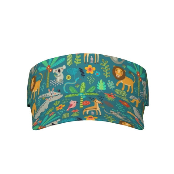Disketp Jungle Animals Sun Visors for Women Men Unisex Tennis Golf Visor Hat Adjustable Summer Hats Sport Outdoor Visor Hat UV Protection Cap
