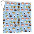 thumbnail image 1 of Disketp Kawaii Sushi (2) Stall Fabric Shower Curtain Liner Waterproof - 72" x 72", Lightweight Stall Size Shower Curtain Machine Washable - 60x72, 1 of 5