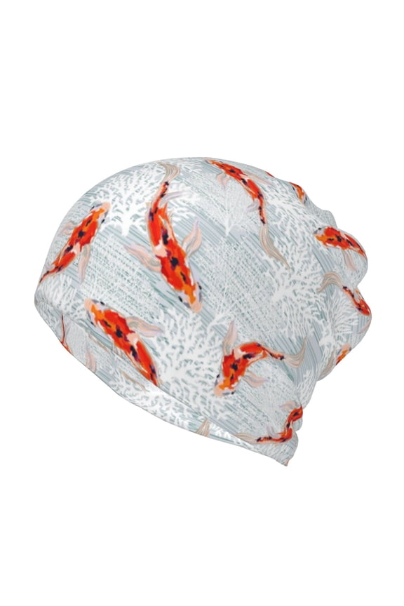 Koi Fish Corals,Spring Summer Slouchy Beanie Hip-Hop Soft Lightweight Running Beanie Adult Hats Chemo Cap for Men Women