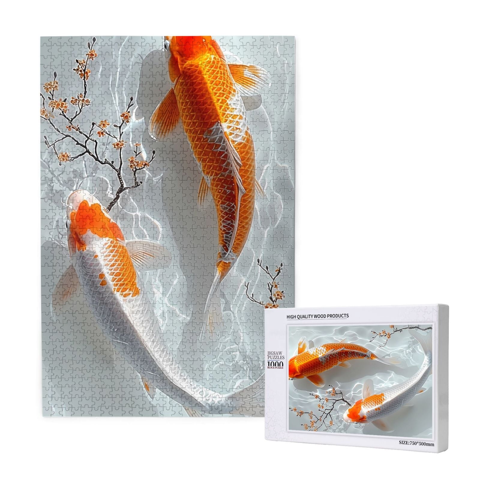 Disketp Koi Fish Water Custom Puzzle Personalized Puzzles 1000 Pieces ...