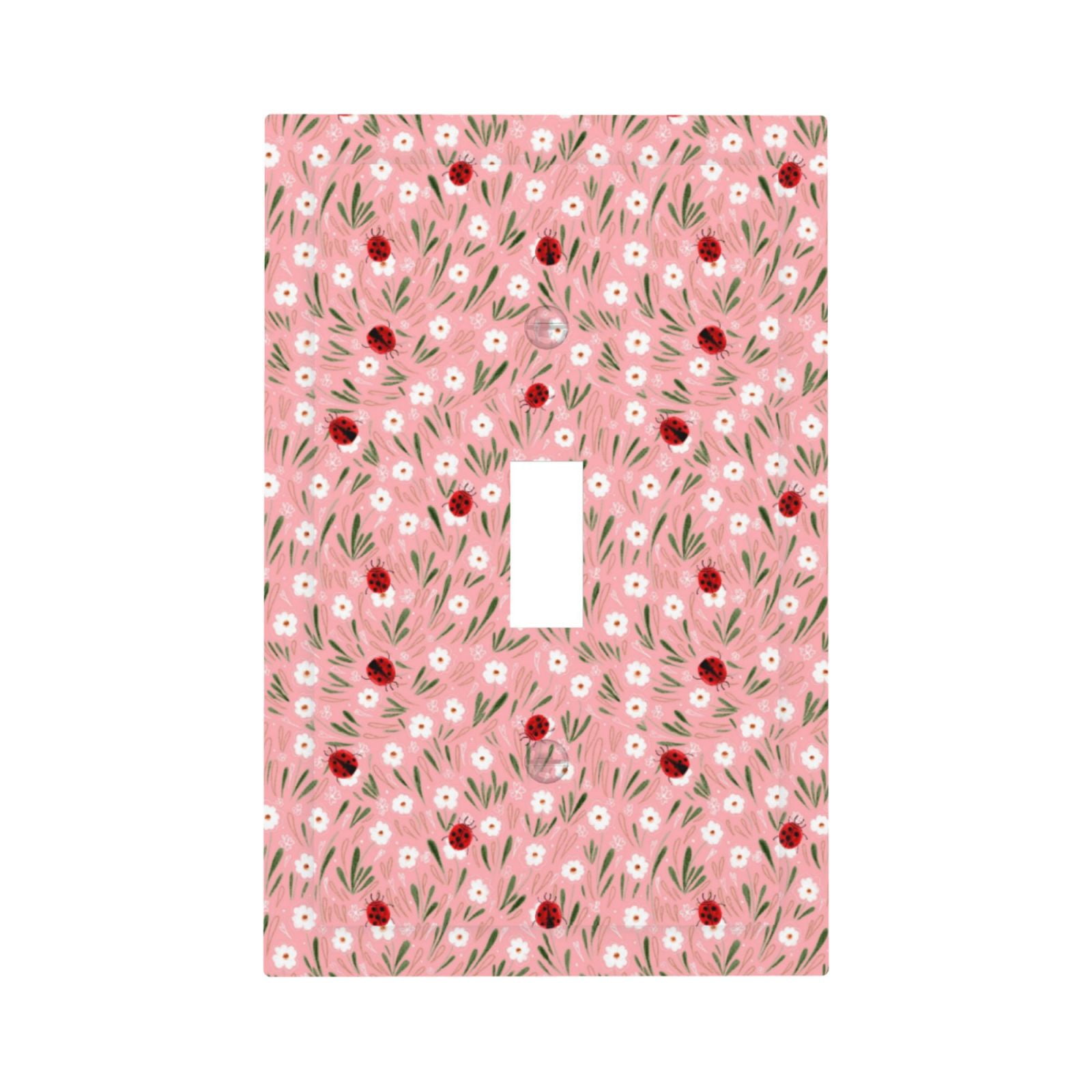 Disketp Ladybug And Flowers Decorative Light Switch or Outlet Wall