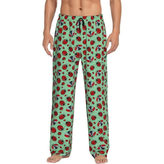 Disketp Ladybugs 3 Men's Pajama Pants - Ultra Soft Fleece Sleep and Lounge Pants (Size: S-XXL)-Medium