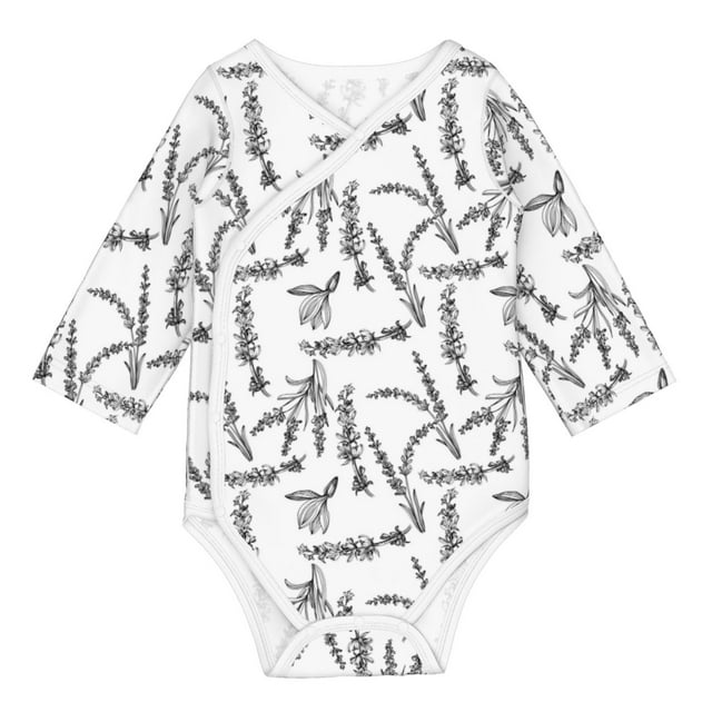 Disketp Lavender Flowers Baby Onesies UnisexBaby Baby Long Sleeve