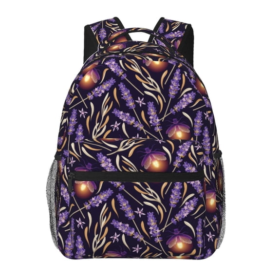 Disketp Lavender Flowers Backpack for Men and Women - Lightweight Backpack Classical with Multi-pockets Casual Daypack for College Workplace Travel