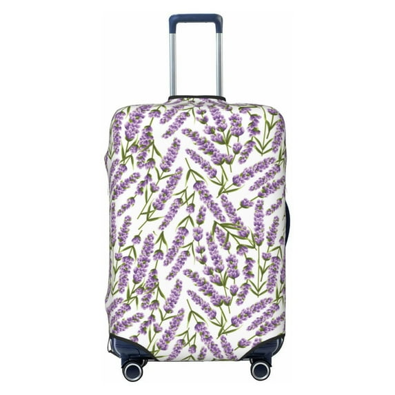 Disketp Lavender Flowers Elastic Travel Luggage Cover Travel Suitcase Protective Cover For Trunk Case Apply To 18''-32'' Suitcase Cover-Medium