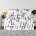 Disketp Lavender Flowers Flannel Blankets Thick and Warm Blanket for