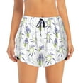 thumbnail image 1 of Disketp Lavender Flowers Print Women's Shorts Workout Shorts for Athletic Gym Running Shorts with Phone Pockets X-Large, 1 of 8