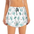 thumbnail image 1 of Disketp Leaf Print Green Print Women's Shorts Workout Shorts for Athletic Gym Running Shorts with Phone Pockets Small, 1 of 8