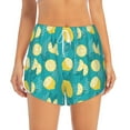 thumbnail image 1 of Disketp Lemon Blue Print Women's Shorts Workout Shorts for Athletic Gym Running Shorts with Phone Pockets XX-Large, 1 of 8