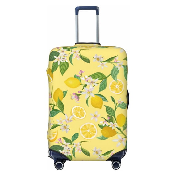 Disketp Lemon Elastic Travel Luggage Cover Travel Suitcase Protective Cover For Trunk Case Apply To 18''-32'' Suitcase Cover (Luggage not included)-Small