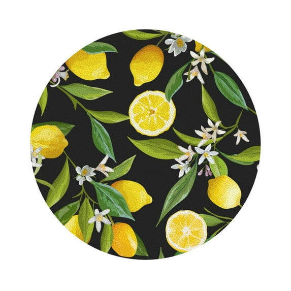 Disketp Lemon Fruits Flowers Leaves Funny Coasters,6 Pcs Leather Coasters With Holder, Perfect Housewarming Hostess Gifts,Protect Furniture From Water Marks Scratch And Damage