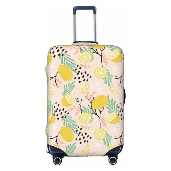 Disketp Lemon Leaves Elastic Travel Luggage Cover Travel Suitcase Protective Cover For Trunk Case Apply To 18''-32'' Suitcase Cover-Large