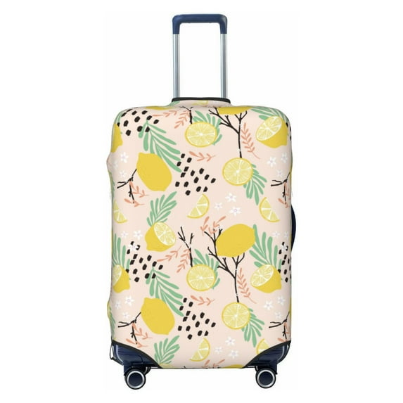 Disketp Lemon Leaves Elastic Travel Luggage Cover Travel Suitcase Protective Cover For Trunk Case Apply To 18''-32'' Suitcase Cover-X-Large