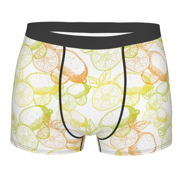 Disketp Lemon Potatoes Men's Boxer Briefs,Soft and Breathable Cotton Underwear with ComfortFlex Waistband