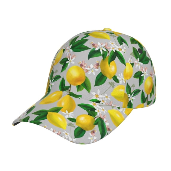 Disketp Lemon Seamless Pattern Oil Painting Effect Print Baseball Caps for Outdoor Sports Fashion Casual Outdoor Caps Men Women