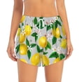 thumbnail image 1 of Disketp Lemon Seamless Pattern Oil Painting Effect Print Women's Shorts Workout Shorts for Athletic Gym Running Shorts with Phone Pockets X-Large, 1 of 8