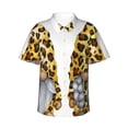 thumbnail image 1 of Disketp Leopard Gnomes Hawaiian Shirts for Men,Mens Casual Short Sleeve Button Down Shirts Beach Shirt,XX-Large, 1 of 7