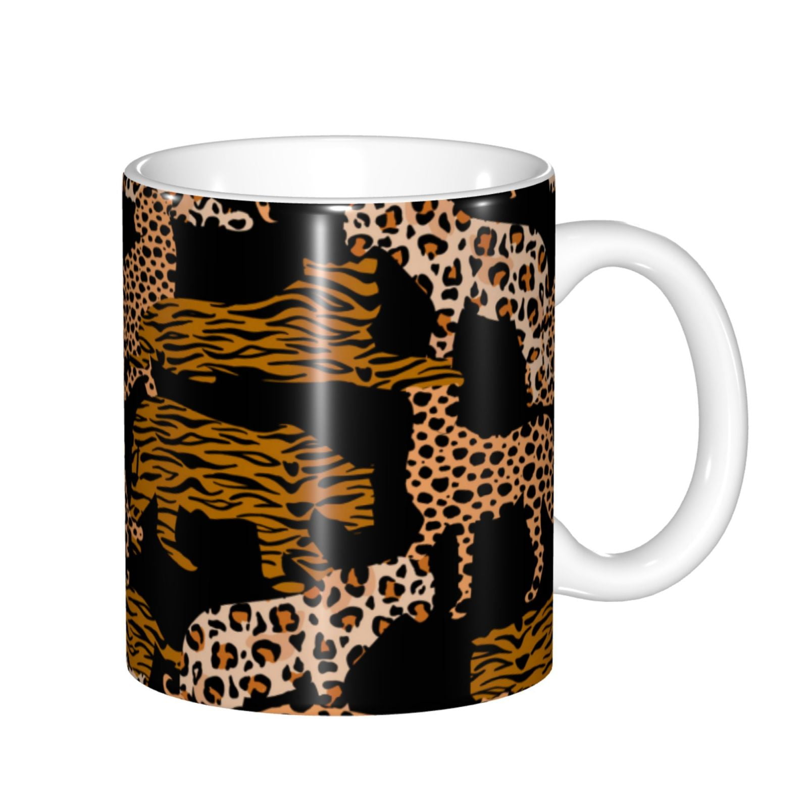 Disketp Leopard Print Large Coffee Mug with Handle Tea Cup Novelty Coffee  Cup for Men Women Office Work