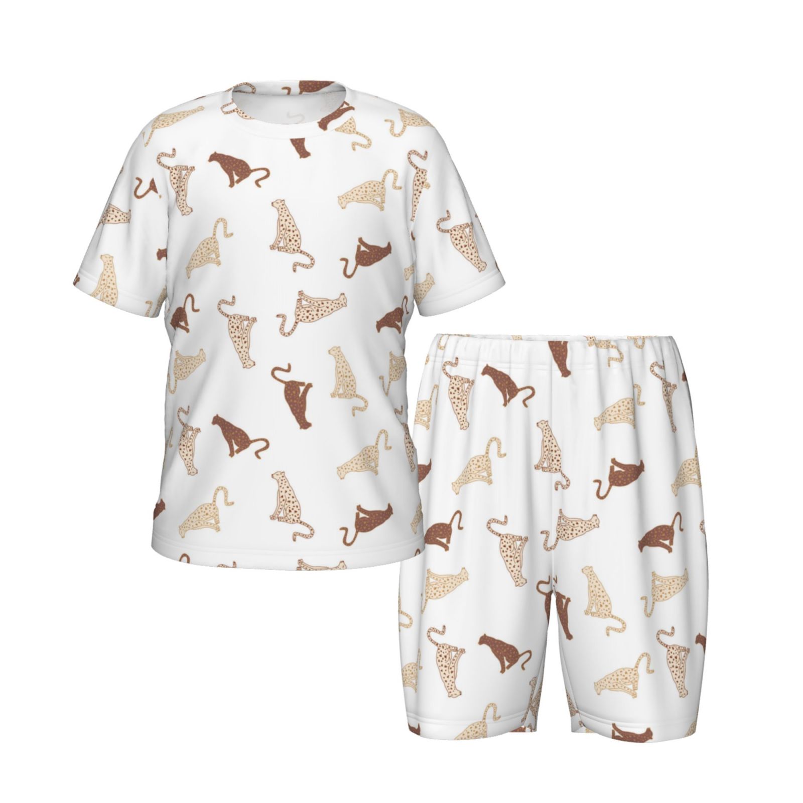 Disketp Leopard Print For Kids Short Sleeve Pajamas Kids Summer Pjs disketp-leopard-print-for-kids-short-sleeve-pajamas-kids-summer-pjs