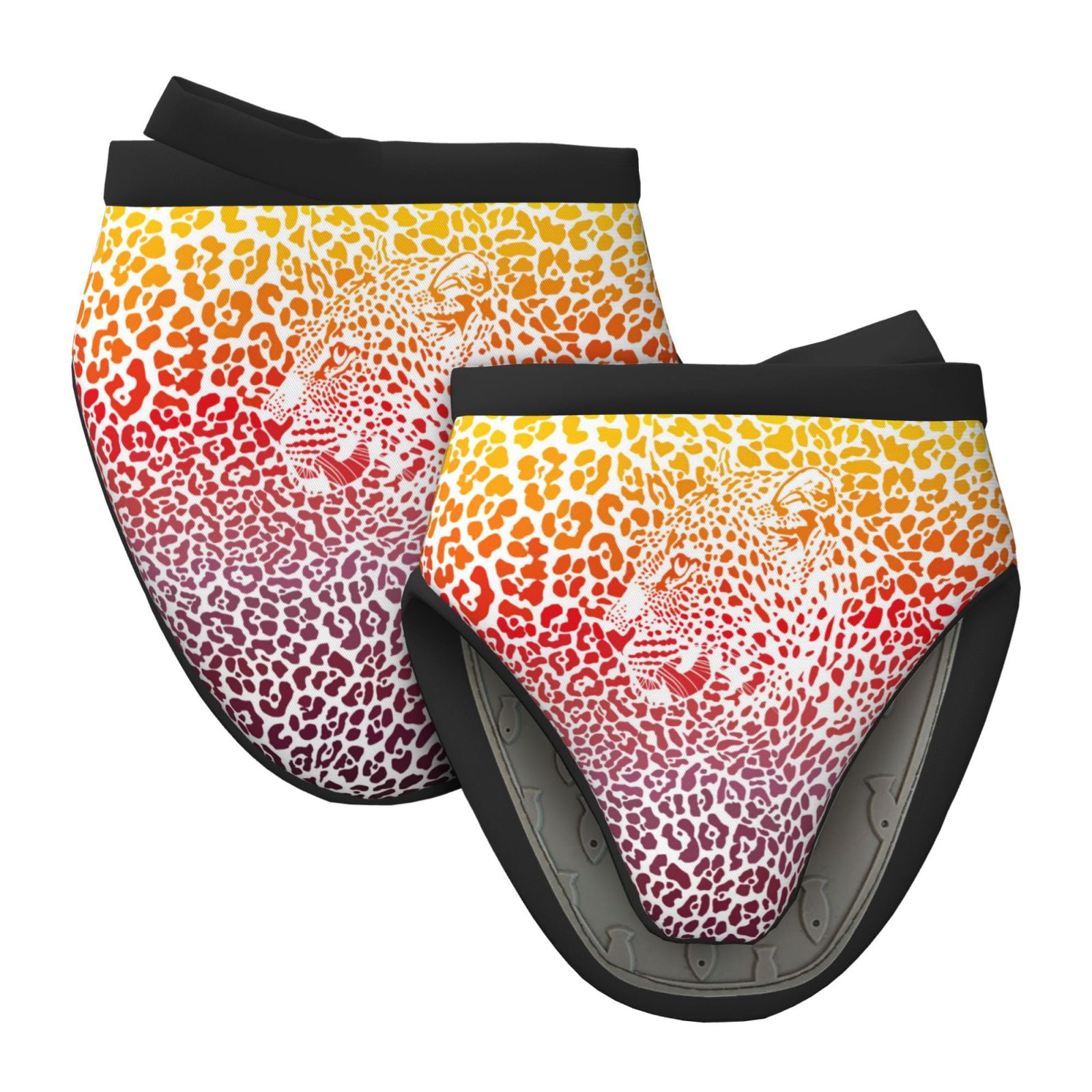 Disketp Leopard Skins And Heads NonSlip Mini Oven Mitt Set, Short Oven