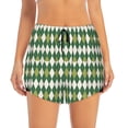 thumbnail image 1 of Disketp Light Green Squares Print Women's Shorts Workout Shorts for Athletic Gym Running Shorts with Phone Pockets X-Large, 1 of 8