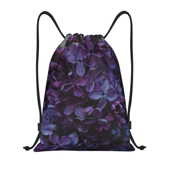 Disketp Lilac Drawstring Backpack Drawstring Gym Bags Draw String Bags for Sports, Gym, Travel, Swimming, Beach-Small