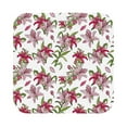 Disketp Lilies Flowers Funny Coasters,6 Pcs Leather Coasters with