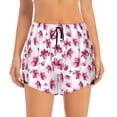 thumbnail image 1 of Disketp Lilies Flowers Print Women's Shorts Workout Shorts for Athletic Gym Running Shorts with Phone Pockets Medium, 1 of 8