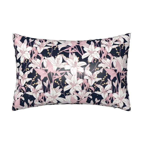 Disketp Lilies Flowers Satin Pillowcase for Hair and Skin - Satin Pillow Cases Standard Size 20x30 inches with Zipper,Gifts for Women Men (without pillow core)