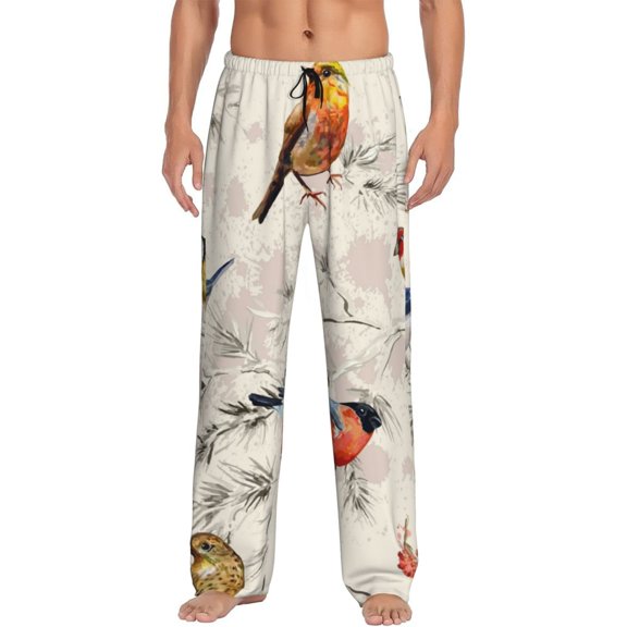 Disketp Little Birds Men'S Pajama Pants - Ultra Soft Fleece Sleep And Lounge Pants (Size: S-Xxl)